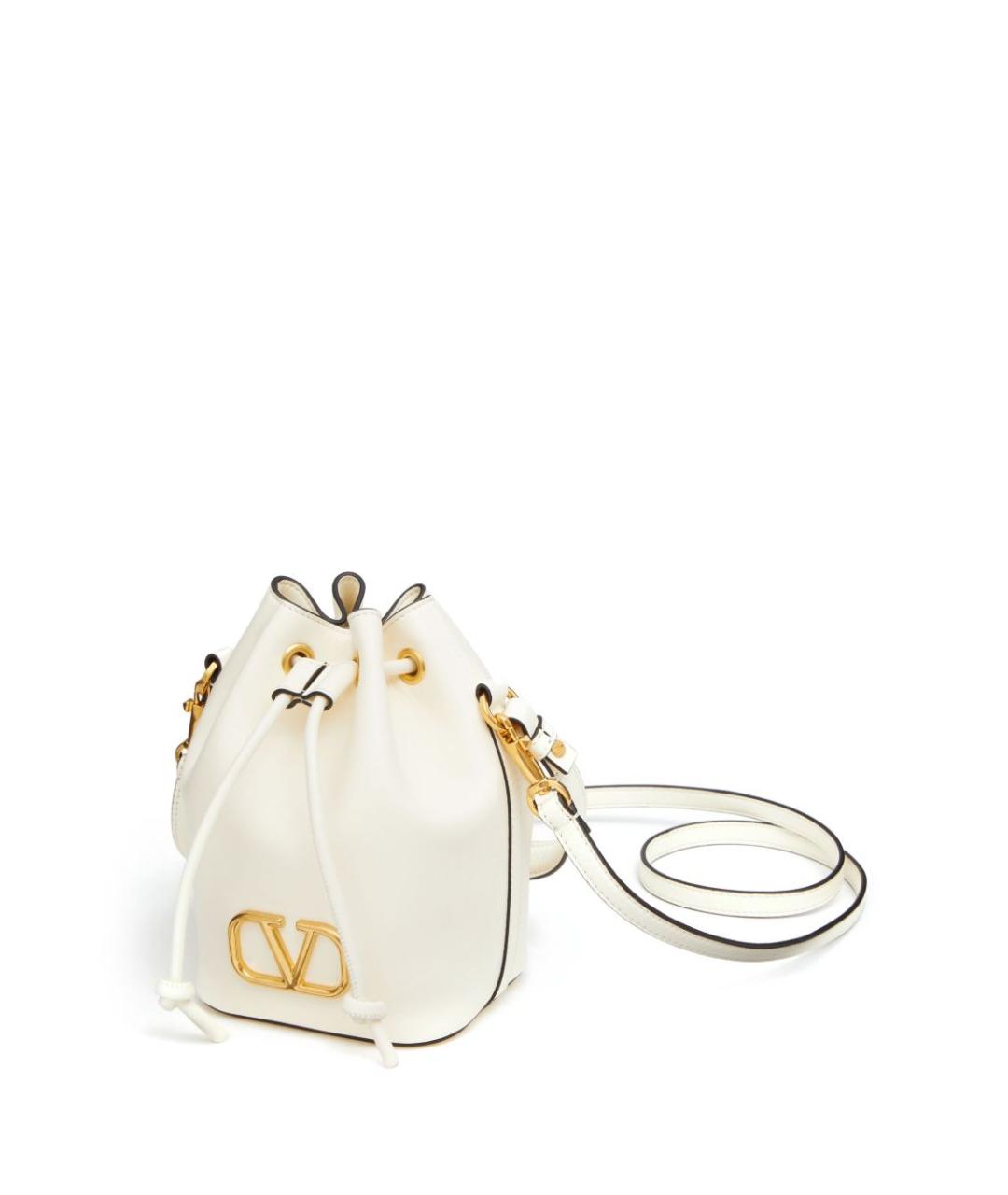 VALENTINO Белая кожаная сумка с короткими ручками, фото 3