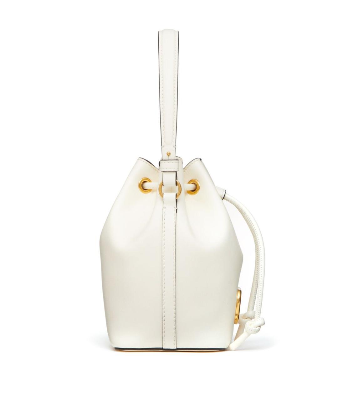 VALENTINO Белая кожаная сумка с короткими ручками, фото 6