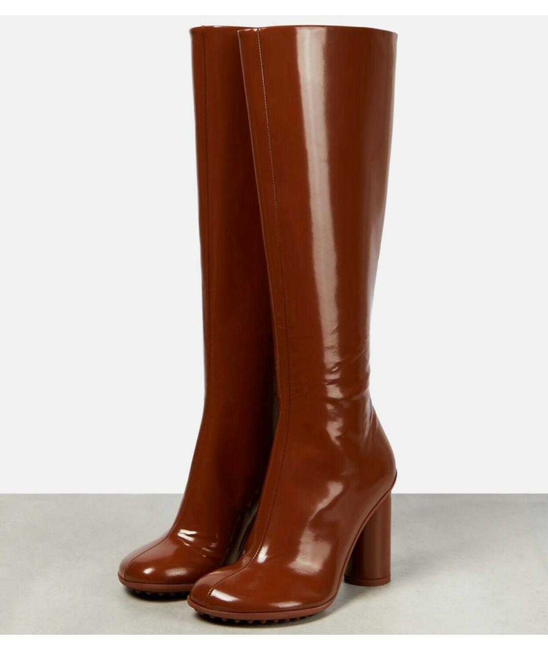 BOTTEGA VENETA Коричневые кожаные сапоги, фото 7