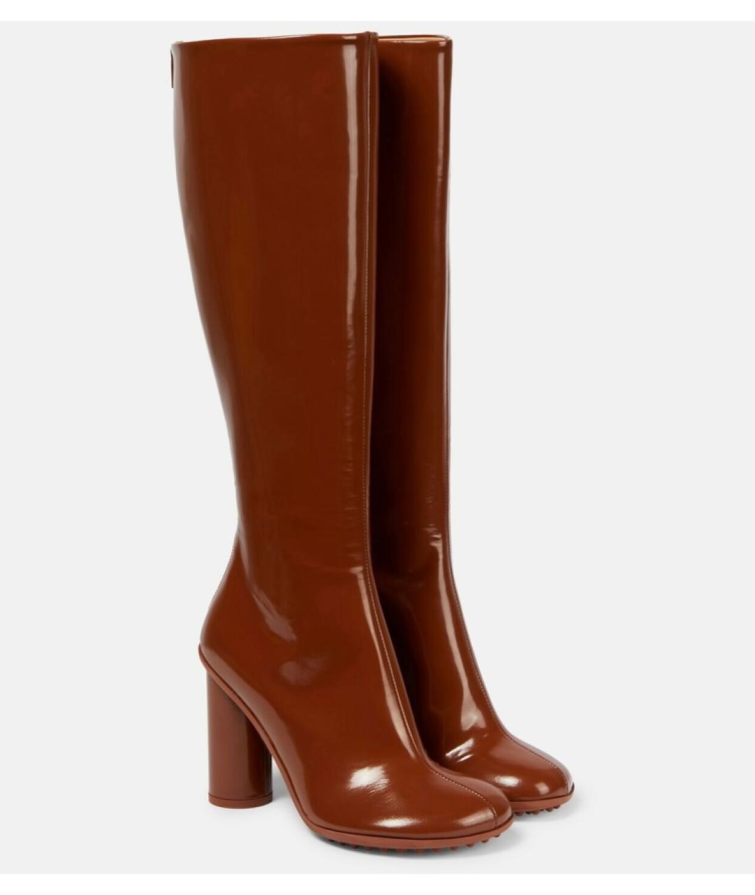 BOTTEGA VENETA Коричневые кожаные сапоги, фото 6