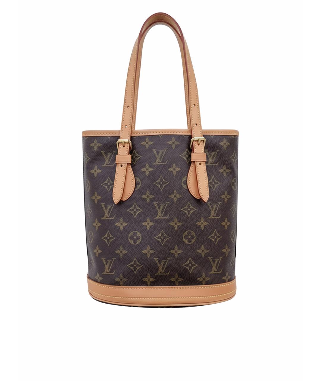 LOUIS VUITTON Коричневая кожаная сумка с короткими ручками, фото 1