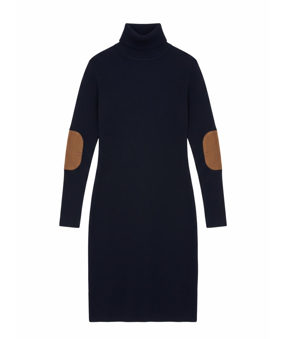 RALPH LAUREN Темно-синее шерстяное повседневное платье, фото 1