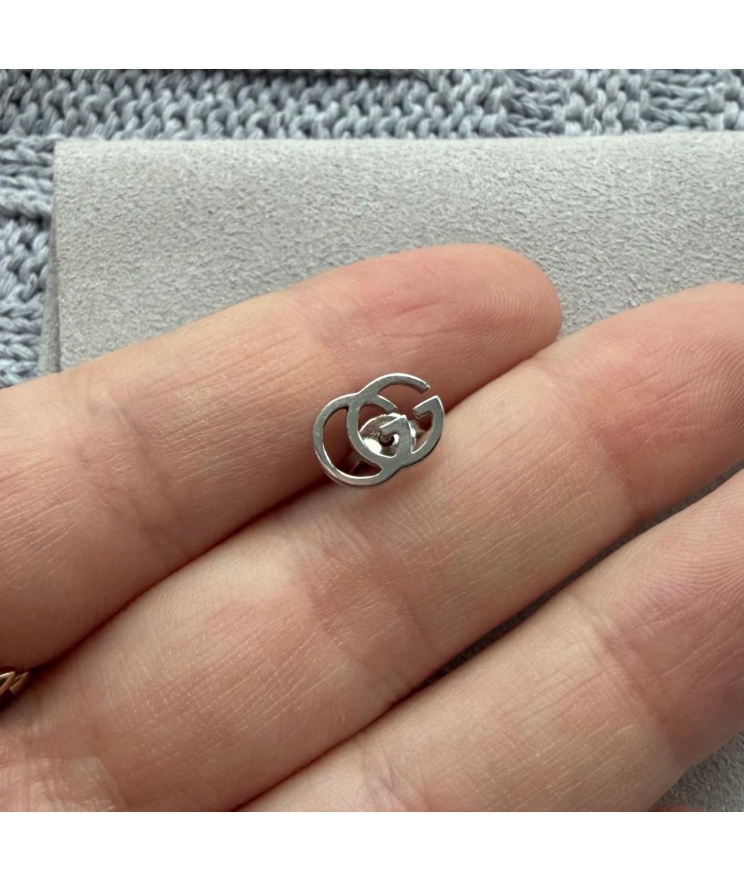 GUCCI Серые серьги из белого золота, фото 8