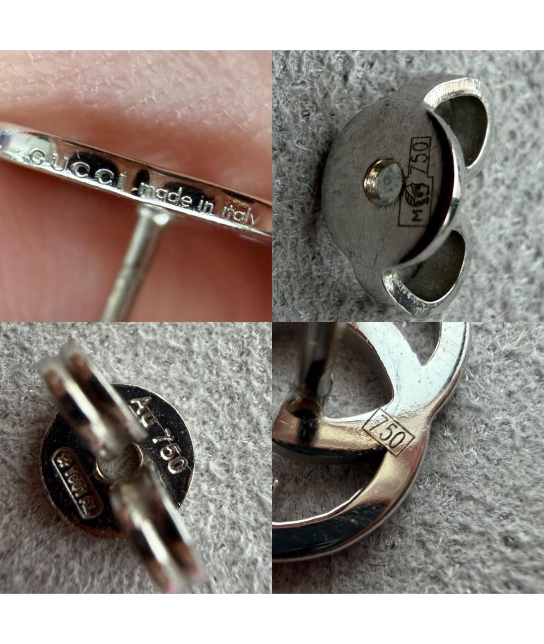 GUCCI Серые серьги из белого золота, фото 6