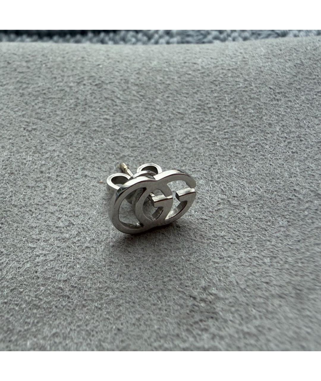 GUCCI Серые серьги из белого золота, фото 4