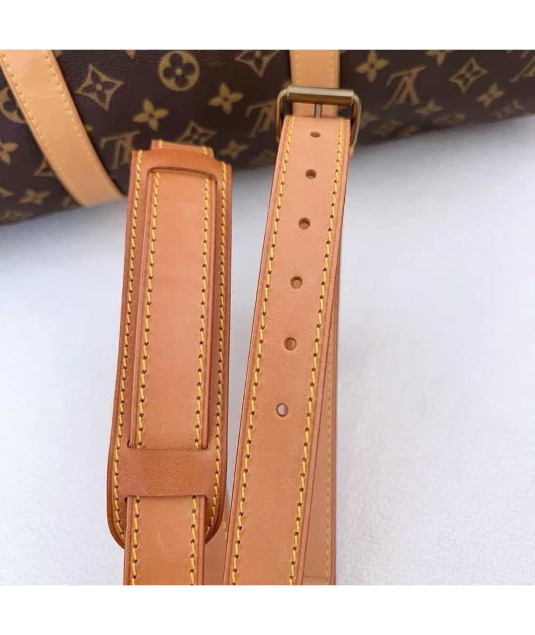 LOUIS VUITTON Коричневая кожаная дорожная/спортивная сумка, фото 3