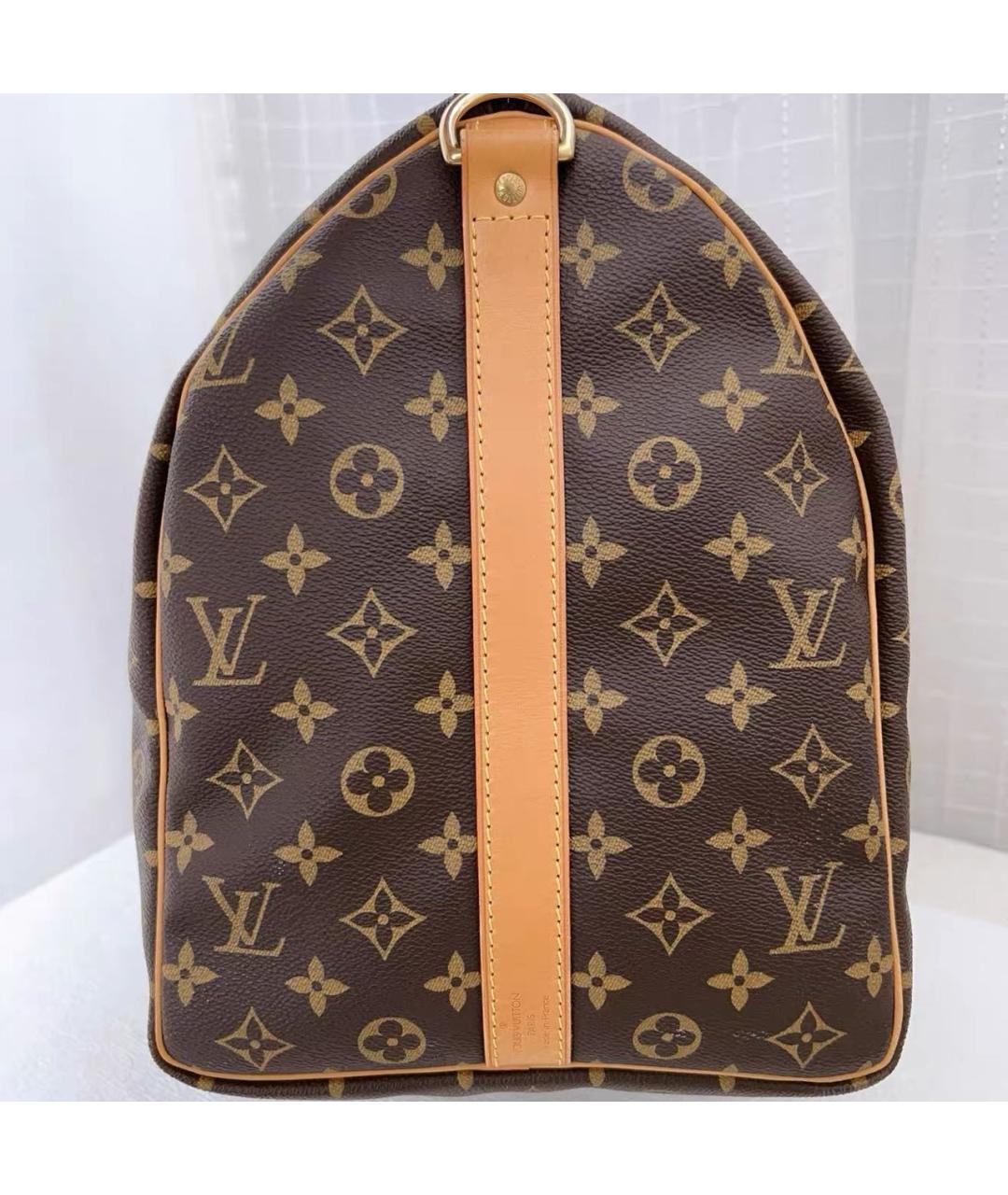 LOUIS VUITTON Коричневая кожаная дорожная/спортивная сумка, фото 5