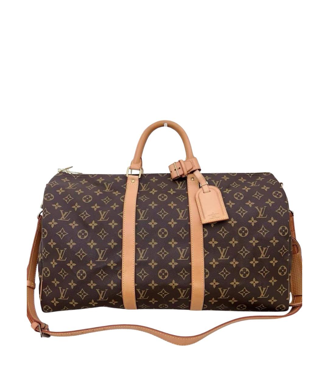 LOUIS VUITTON Коричневая кожаная дорожная/спортивная сумка, фото 1