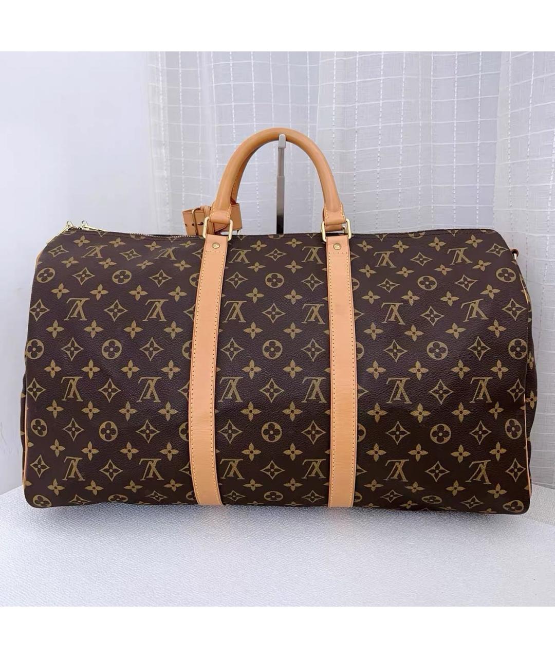 LOUIS VUITTON Коричневая кожаная дорожная/спортивная сумка, фото 2