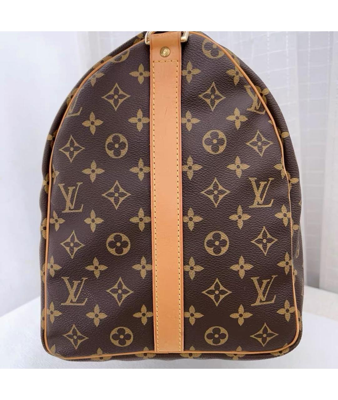LOUIS VUITTON Коричневая кожаная дорожная/спортивная сумка, фото 4