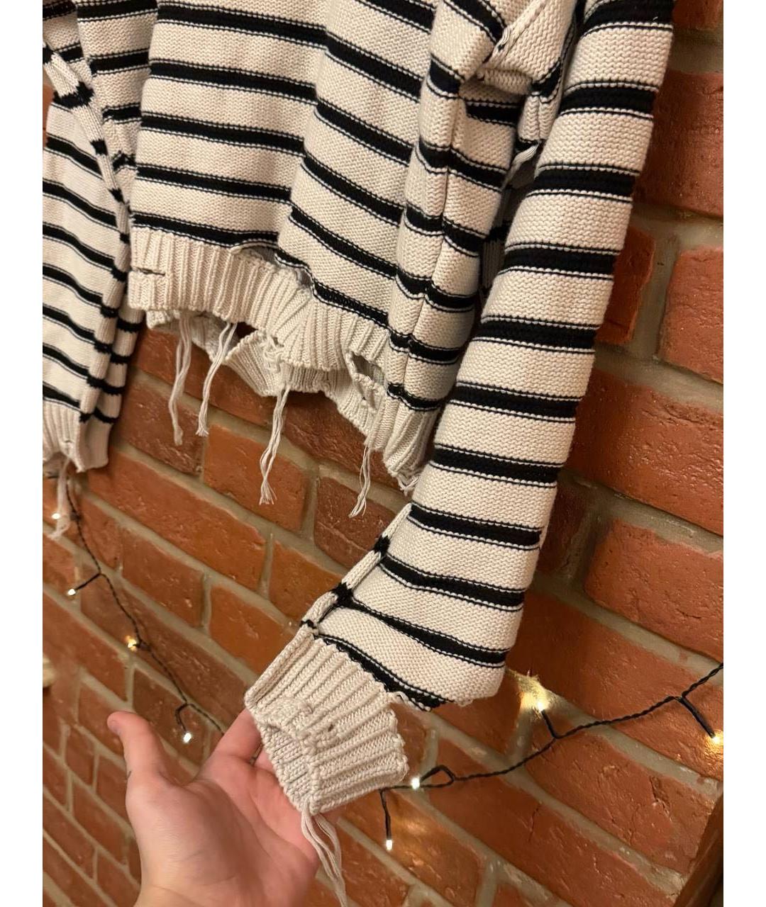 MAISON MARGIELA Белый хлопковый джемпер / свитер, фото 3