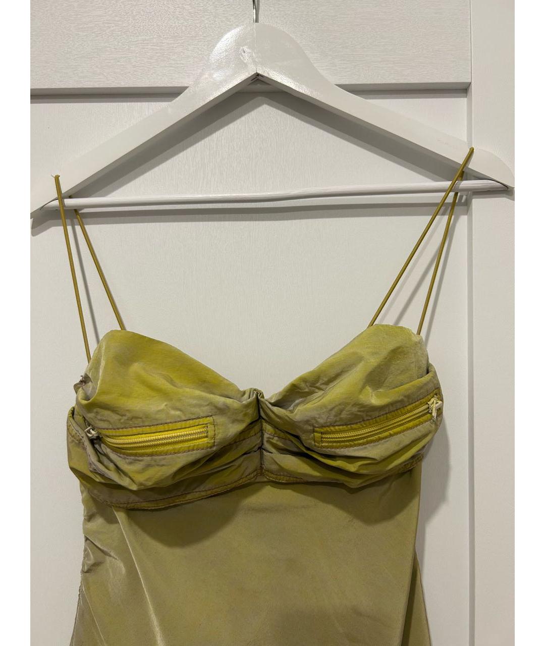 DIESEL Зеленый полиамидовый сарафан, фото 4