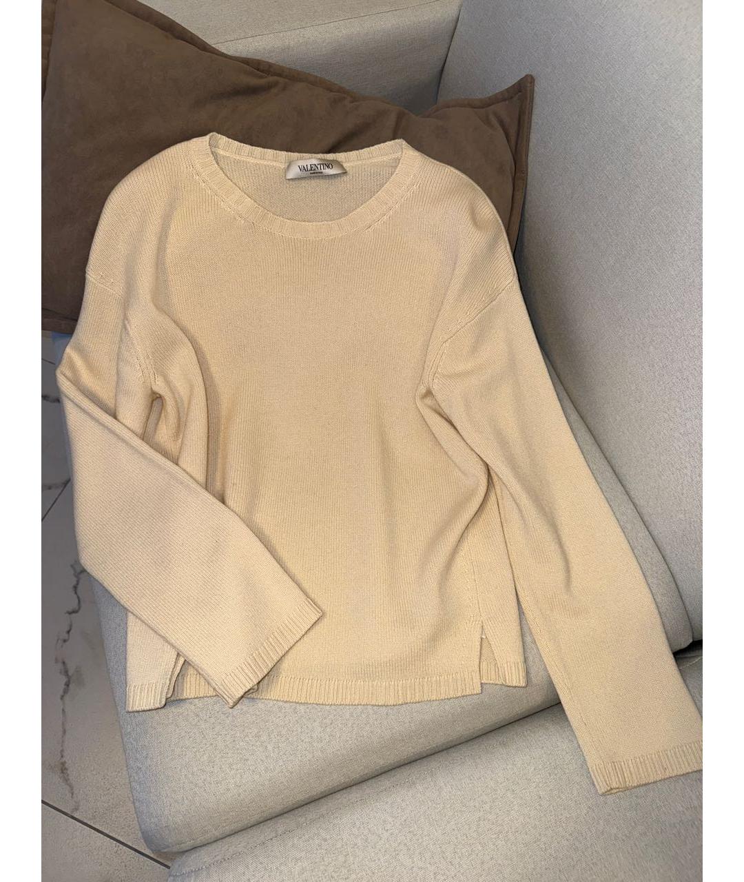VALENTINO Бежевый кашемировый джемпер / свитер, фото 6
