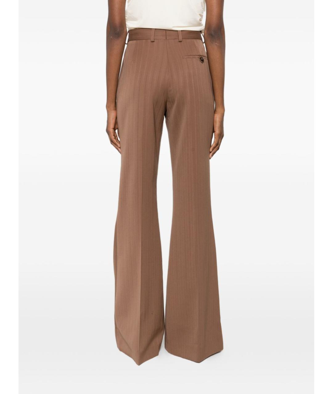 STELLA MCCARTNEY Коричневые шерстяные прямые брюки, фото 2
