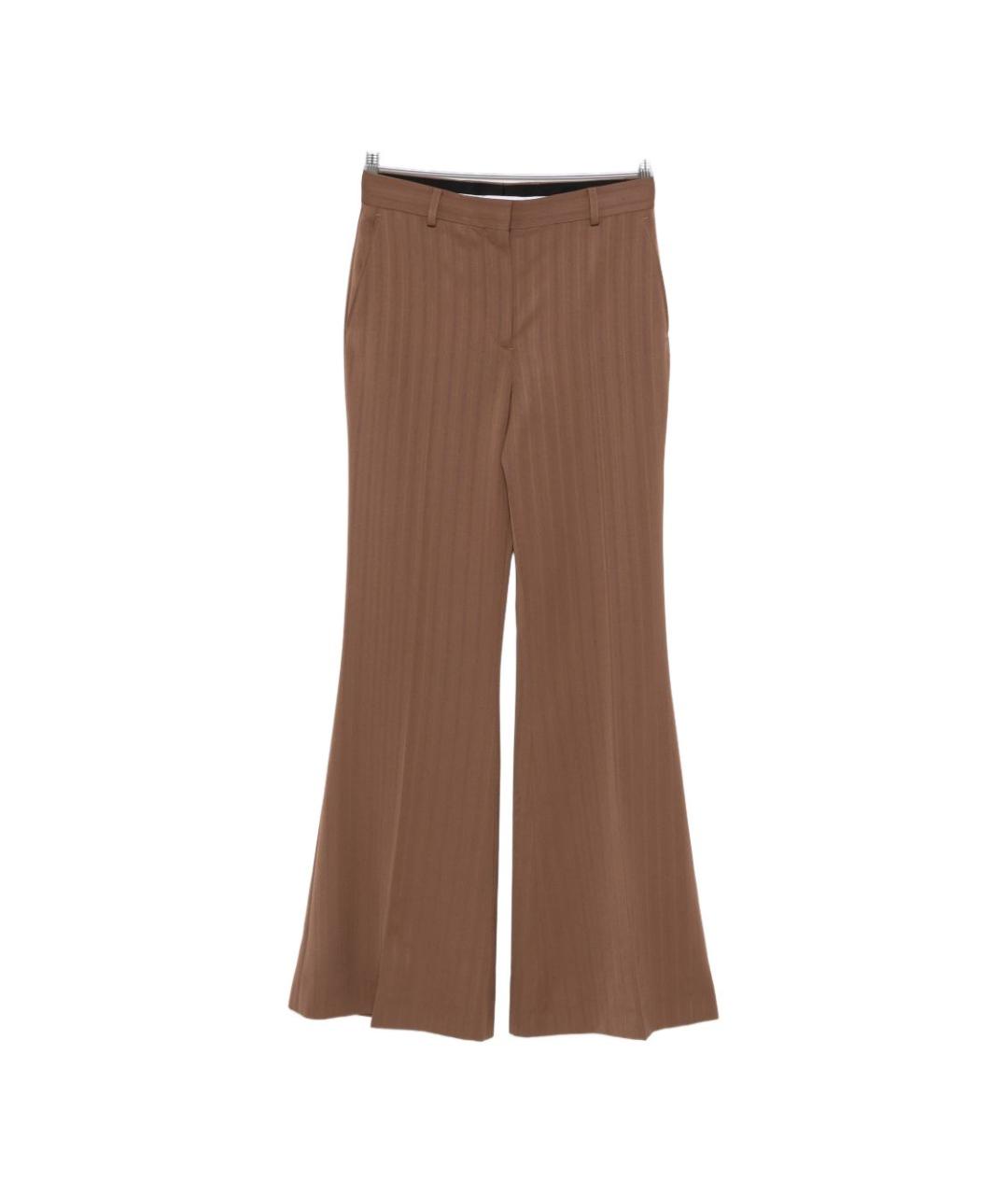 STELLA MCCARTNEY Коричневые шерстяные прямые брюки, фото 1