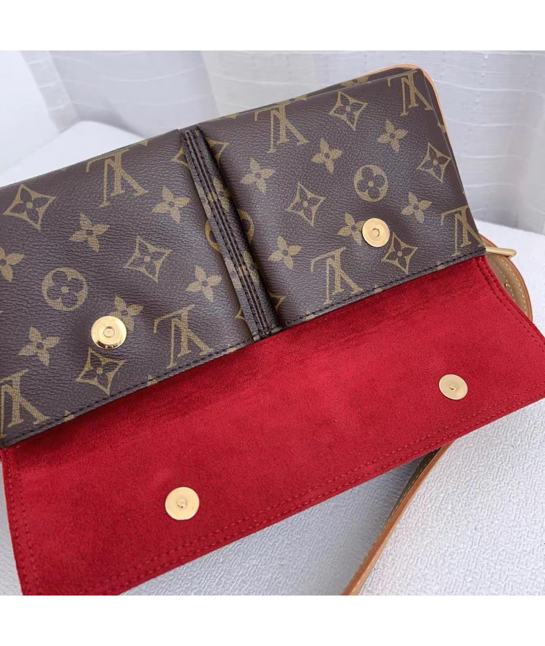 LOUIS VUITTON Коричневая кожаная сумка с короткими ручками, фото 6