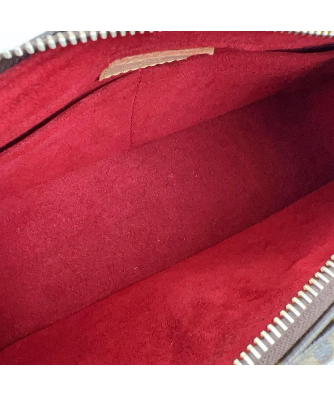 LOUIS VUITTON Коричневая кожаная сумка с короткими ручками, фото 7