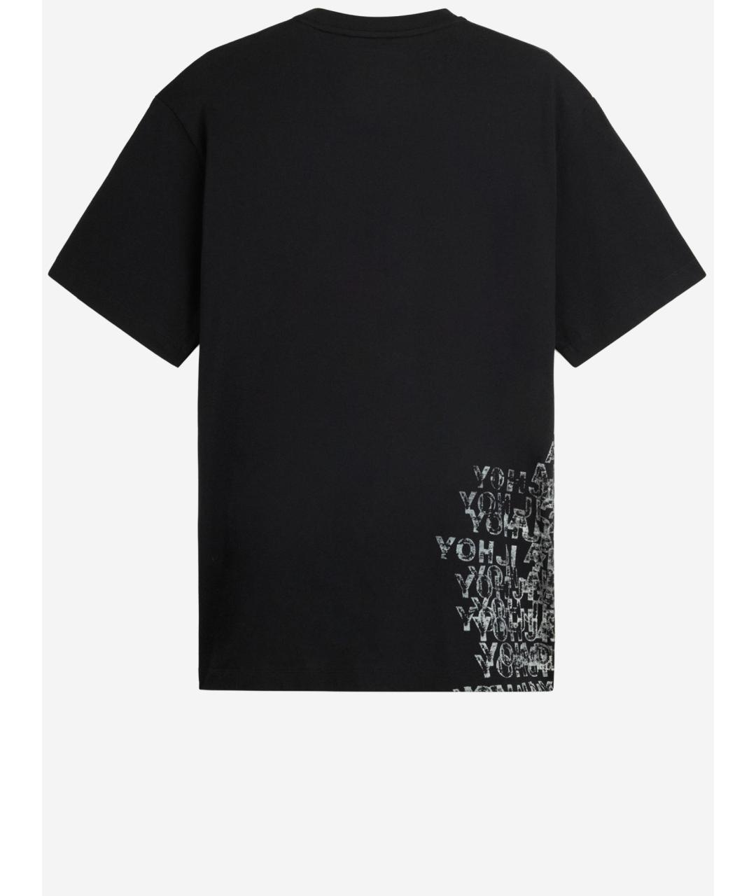 Y-3 Черная хлопковая футболка, фото 2