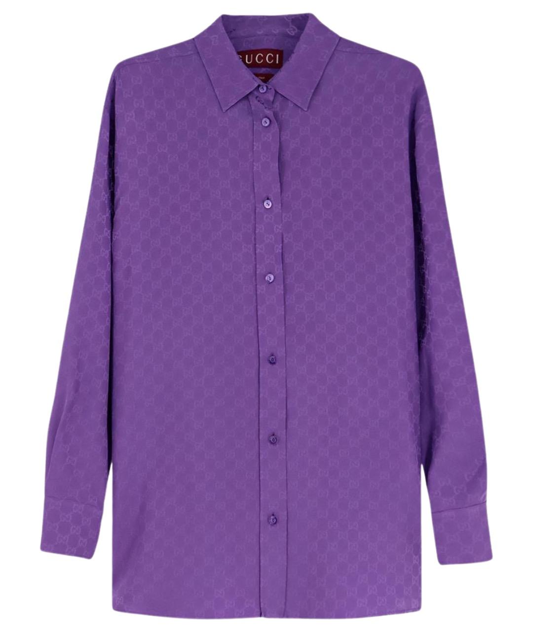 GUCCI Фиолетовая шелковая рубашка, фото 1