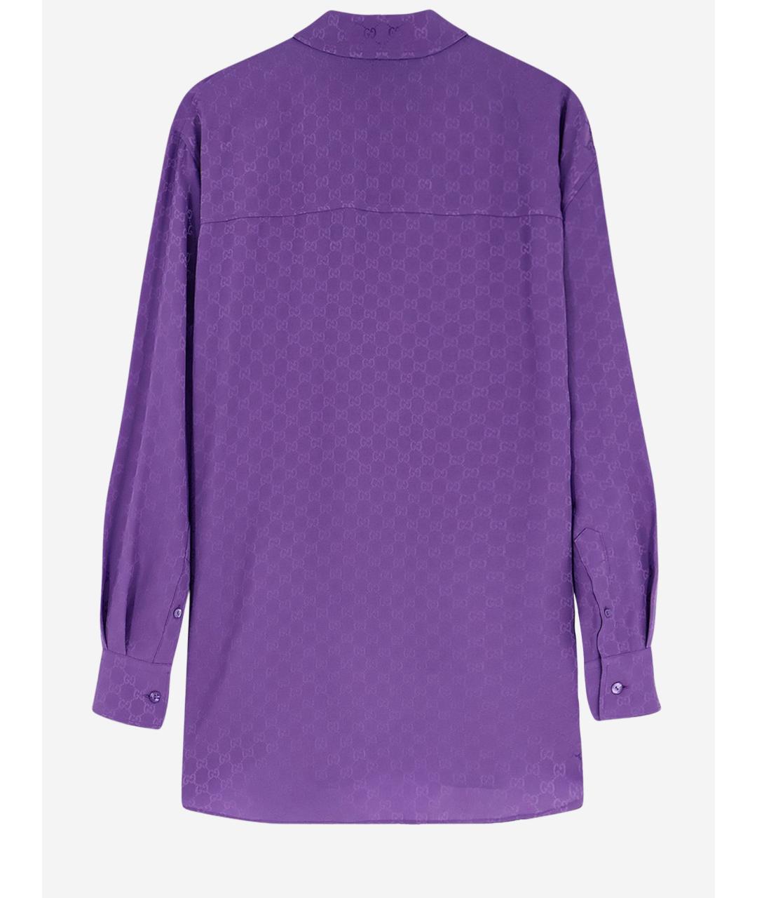 GUCCI Фиолетовая шелковая рубашка, фото 2