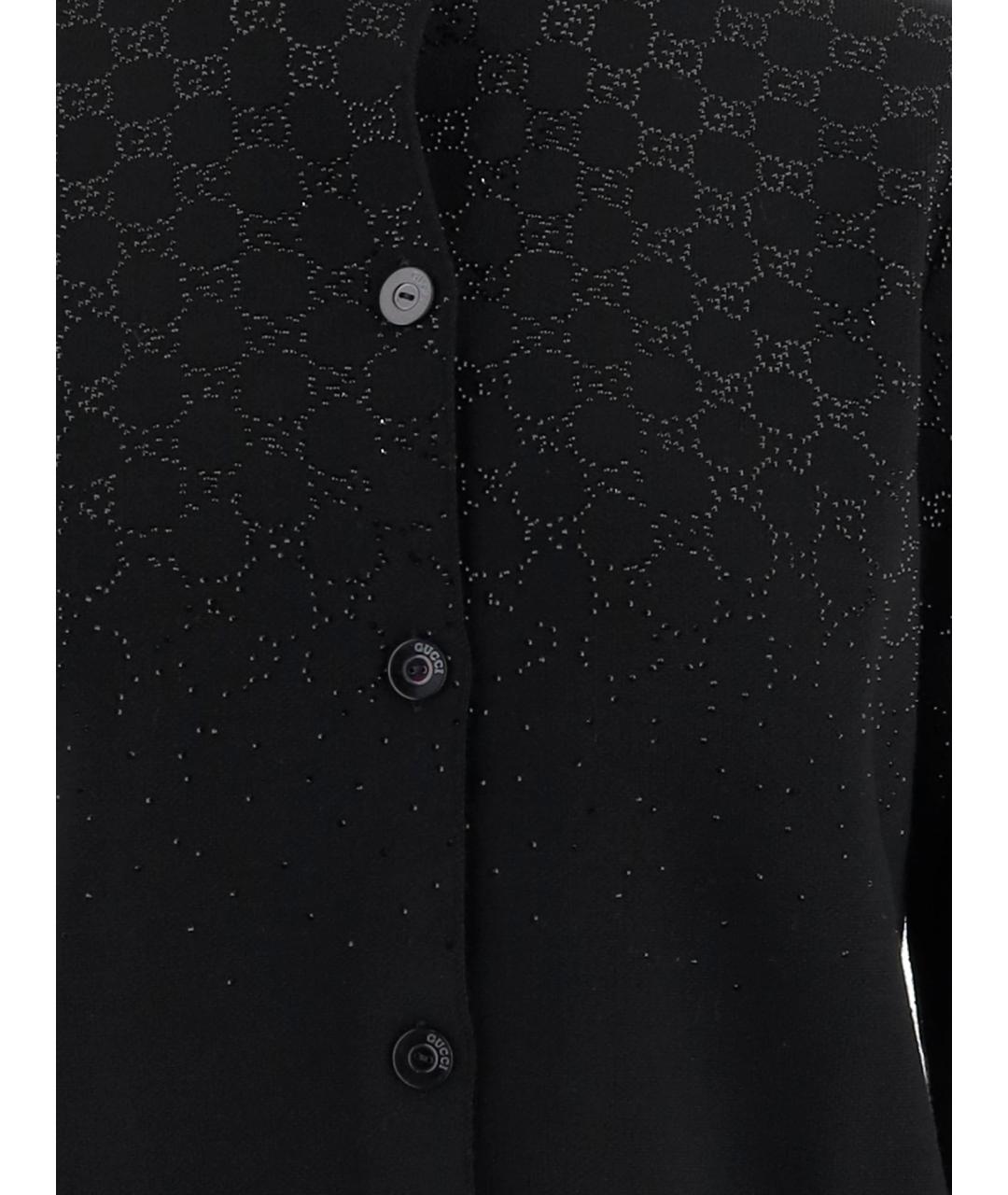 GUCCI Черный шерстяной кардиган, фото 3