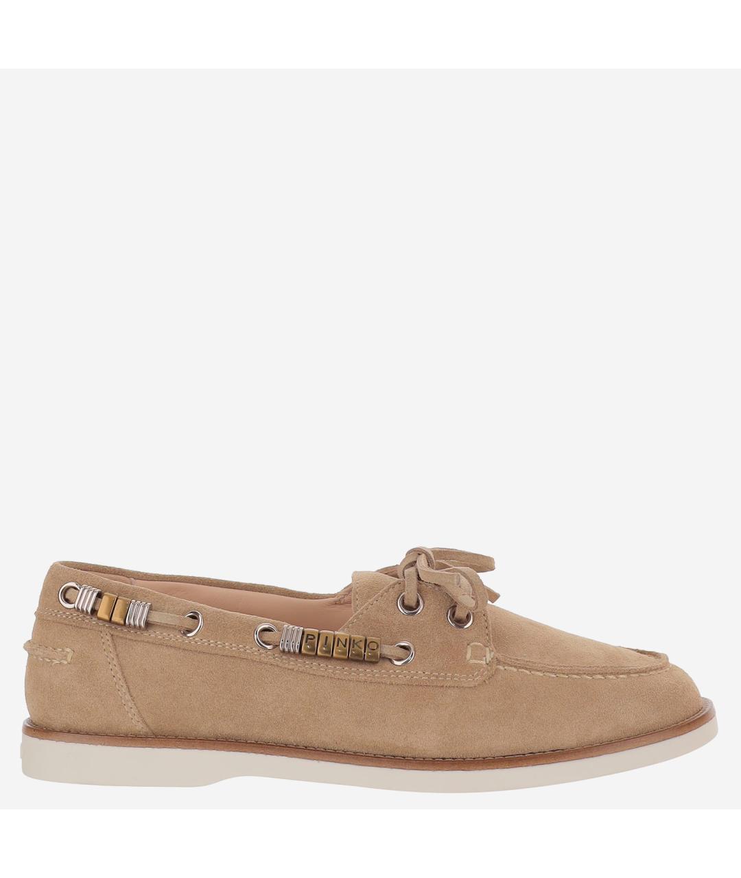 PINKO Бежевые замшевые лоферы, фото 6