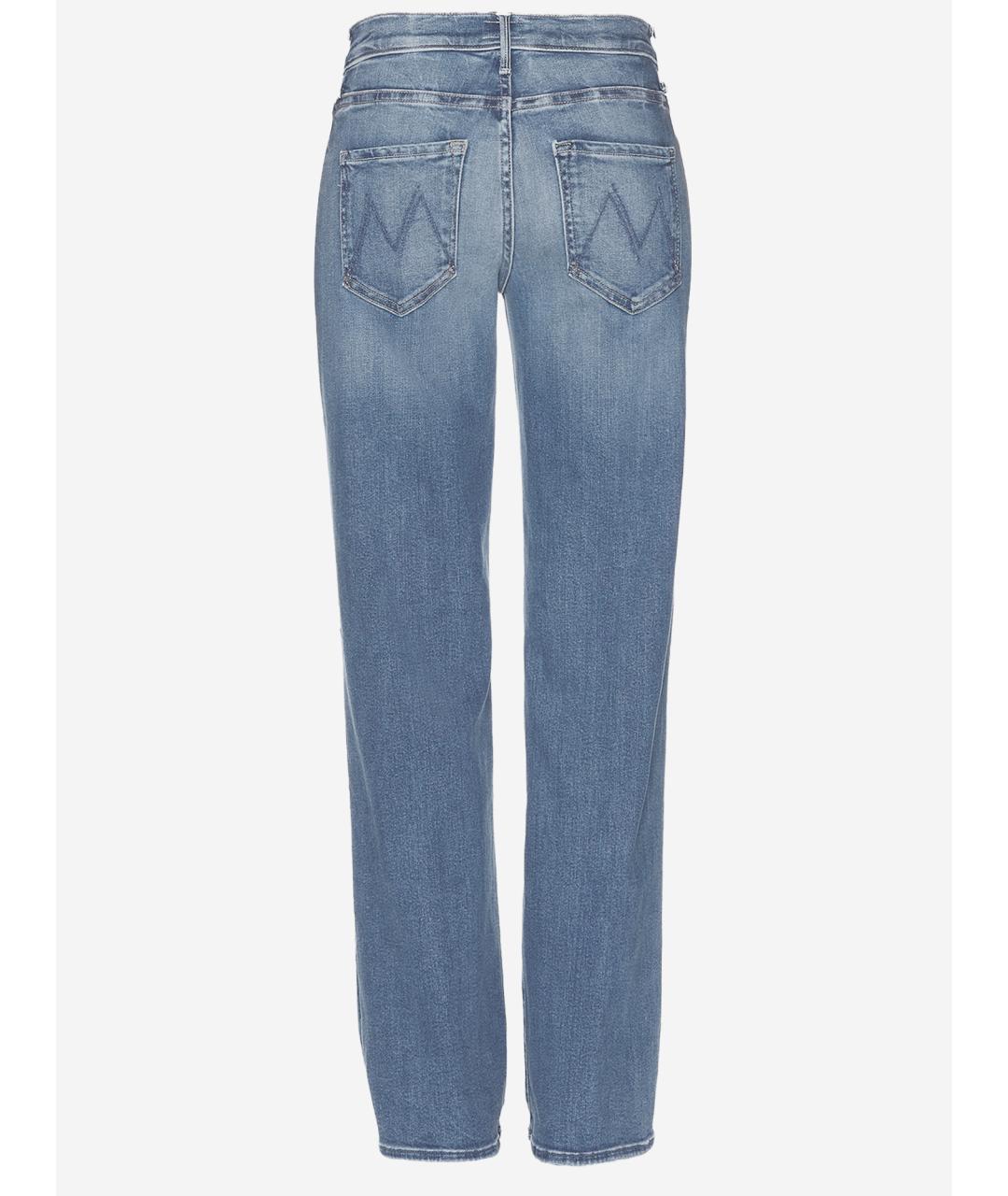MOTHER Синие хлопковые прямые джинсы, фото 2