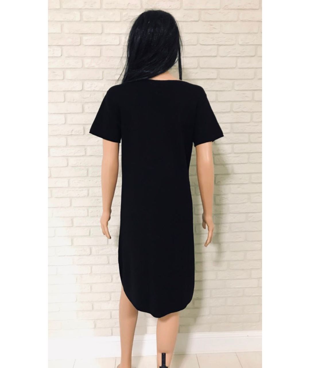 TWIN-SET Черное вискозное повседневное платье, фото 3
