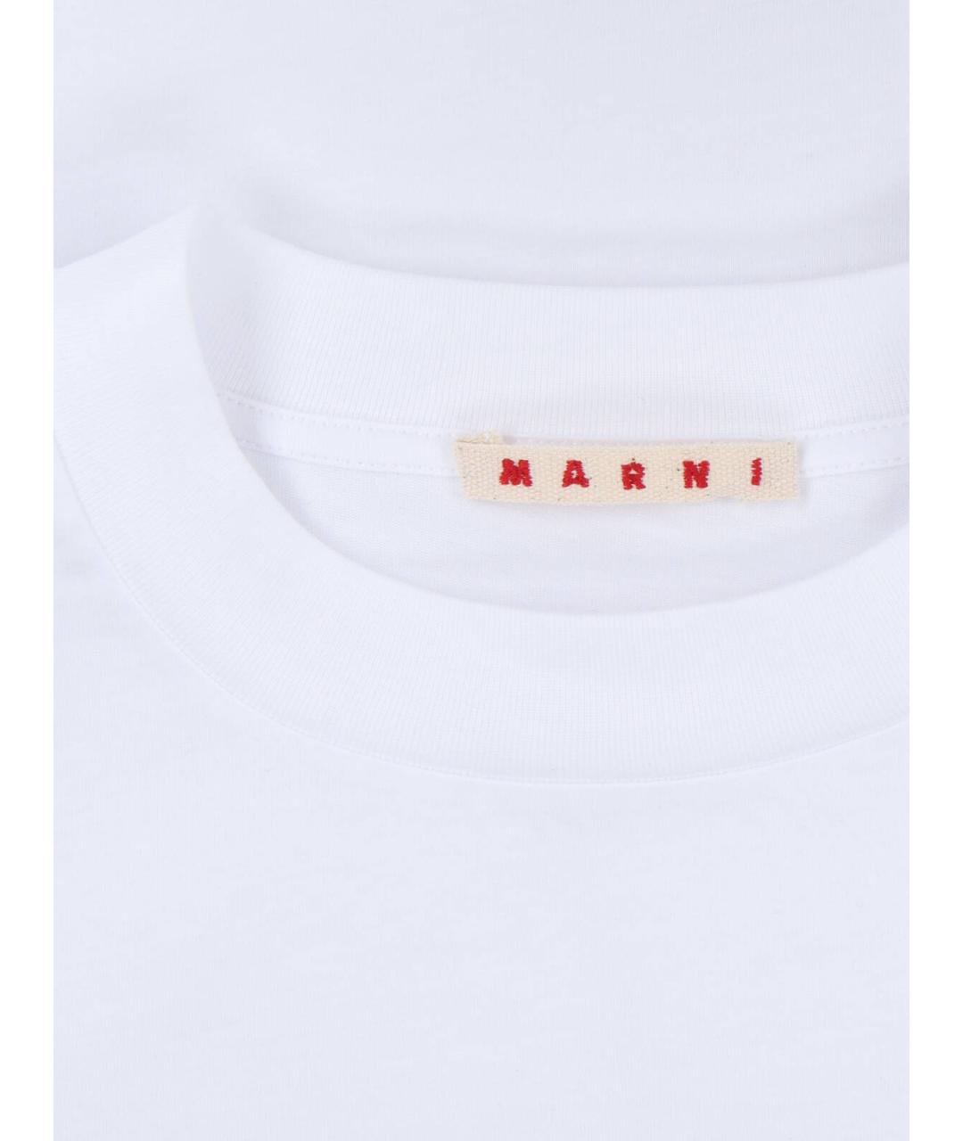 MARNI Белая хлопковая футболка, фото 3