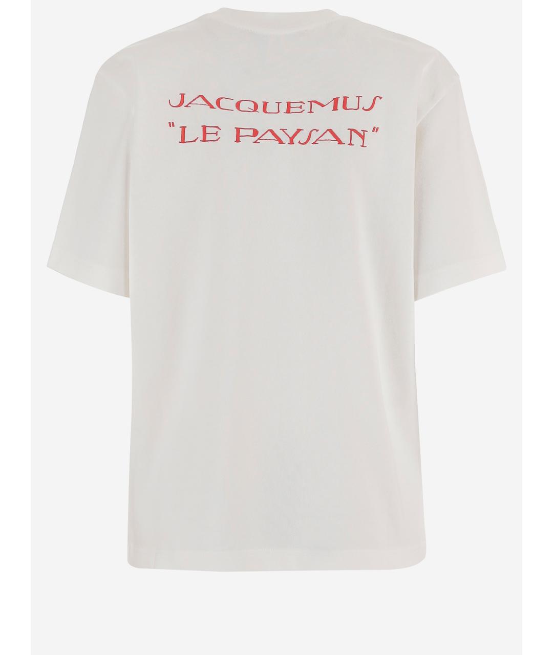 JACQUEMUS Белая хлопковая футболка, фото 2