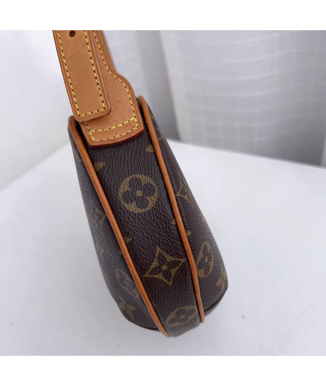 LOUIS VUITTON Коричневая кожаная сумка с короткими ручками, фото 3