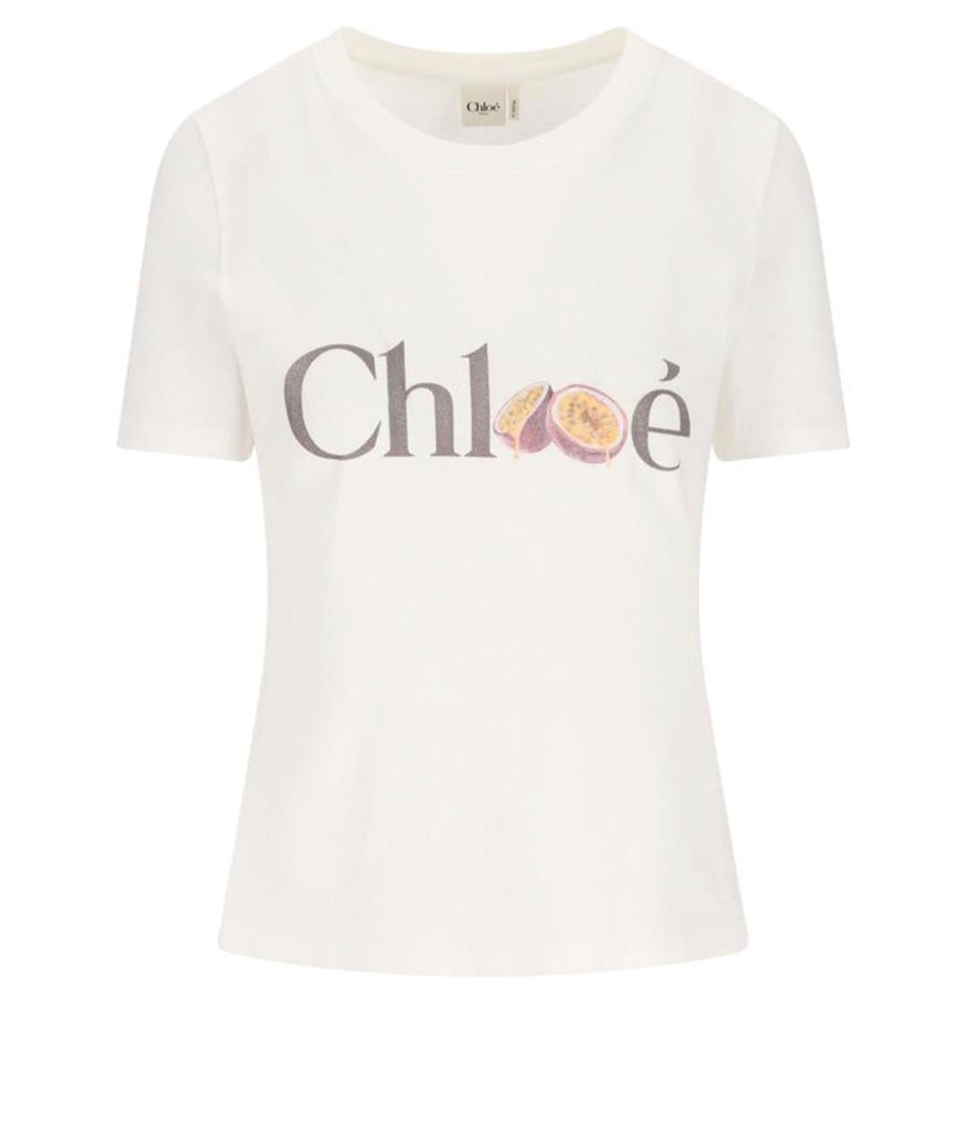 CHLOE Белая хлопковая футболка, фото 4