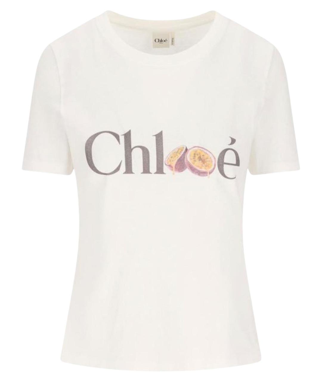 CHLOE Белая хлопковая футболка, фото 1