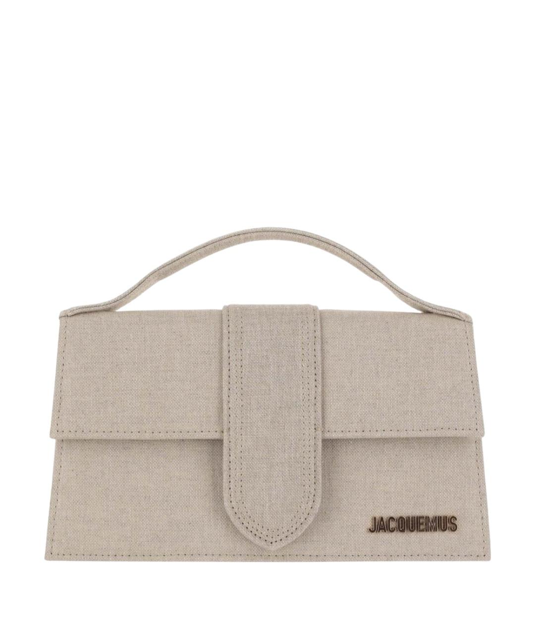 JACQUEMUS Бежевая сумка с короткими ручками, фото 1
