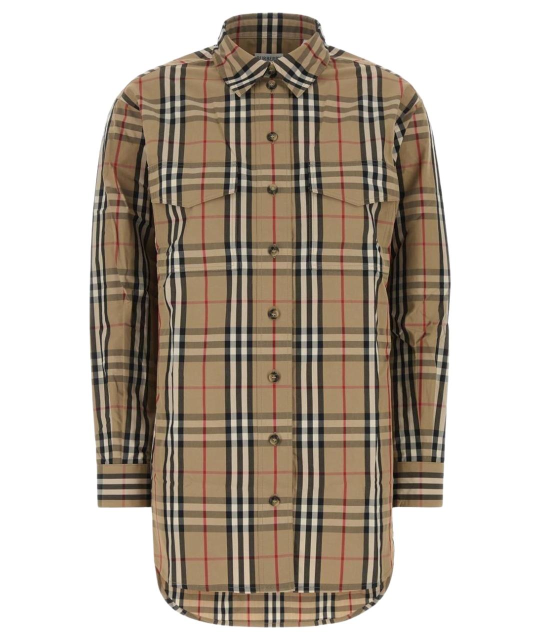BURBERRY Бежевая хлопковая рубашка, фото 1