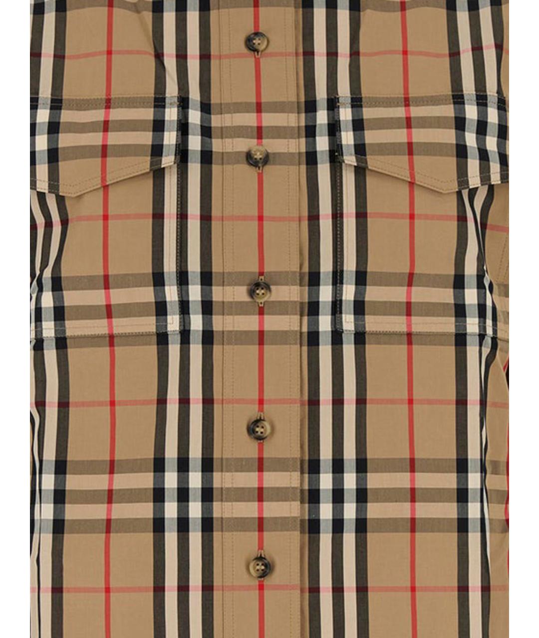BURBERRY Бежевая хлопковая рубашка, фото 3