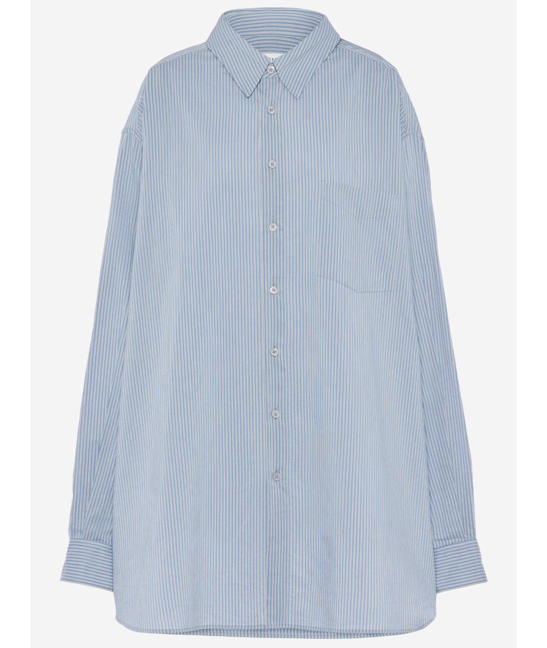 MAISON MARGIELA Голубая хлопковая рубашка, фото 4