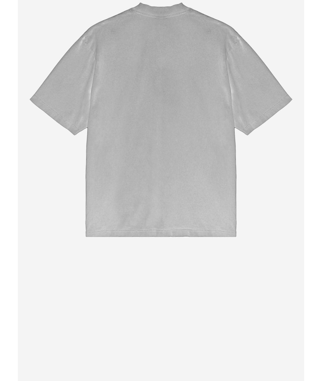 BALENCIAGA Серая хлопковая футболка, фото 2