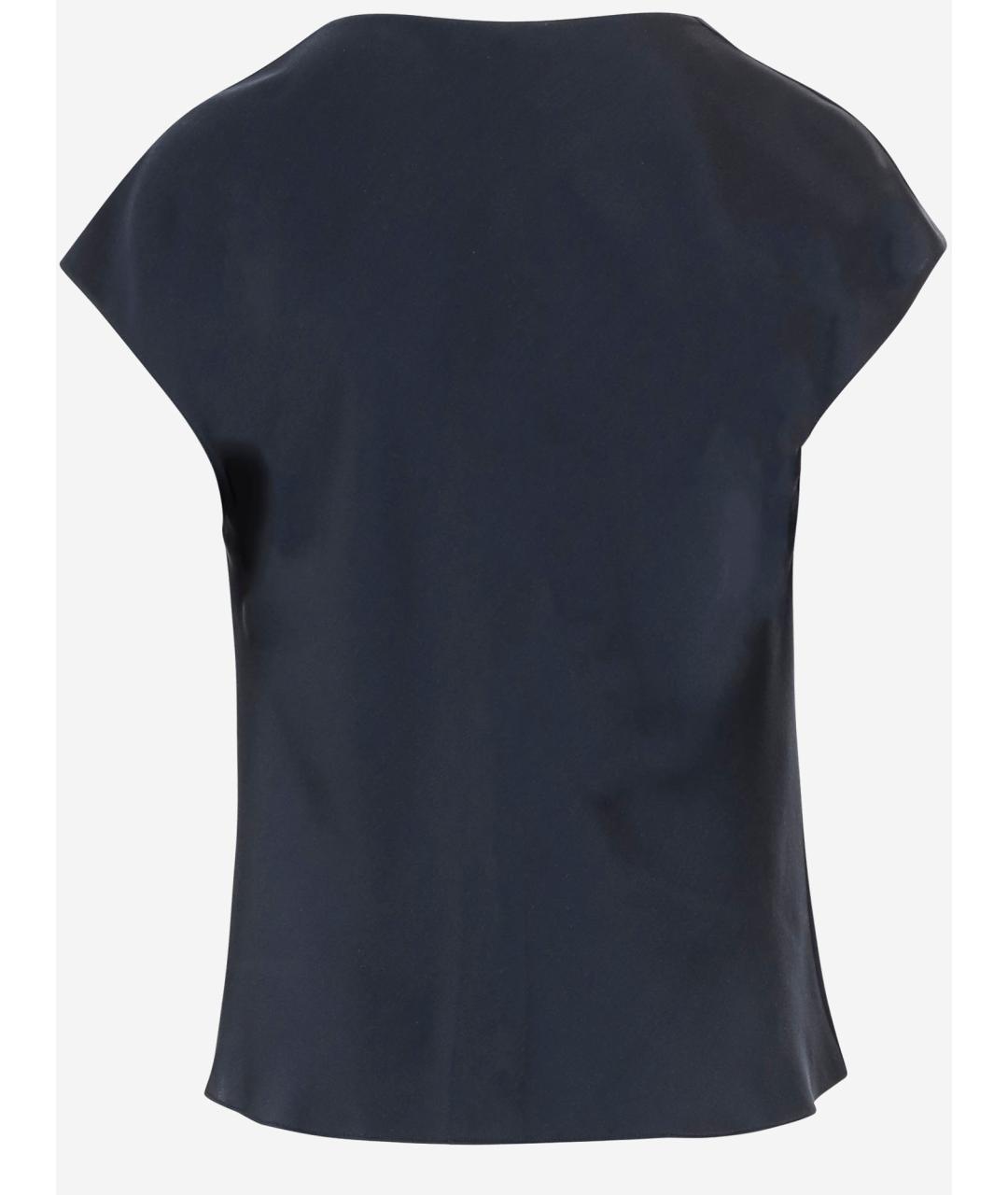 VINCE Черная шелковая футболка, фото 2