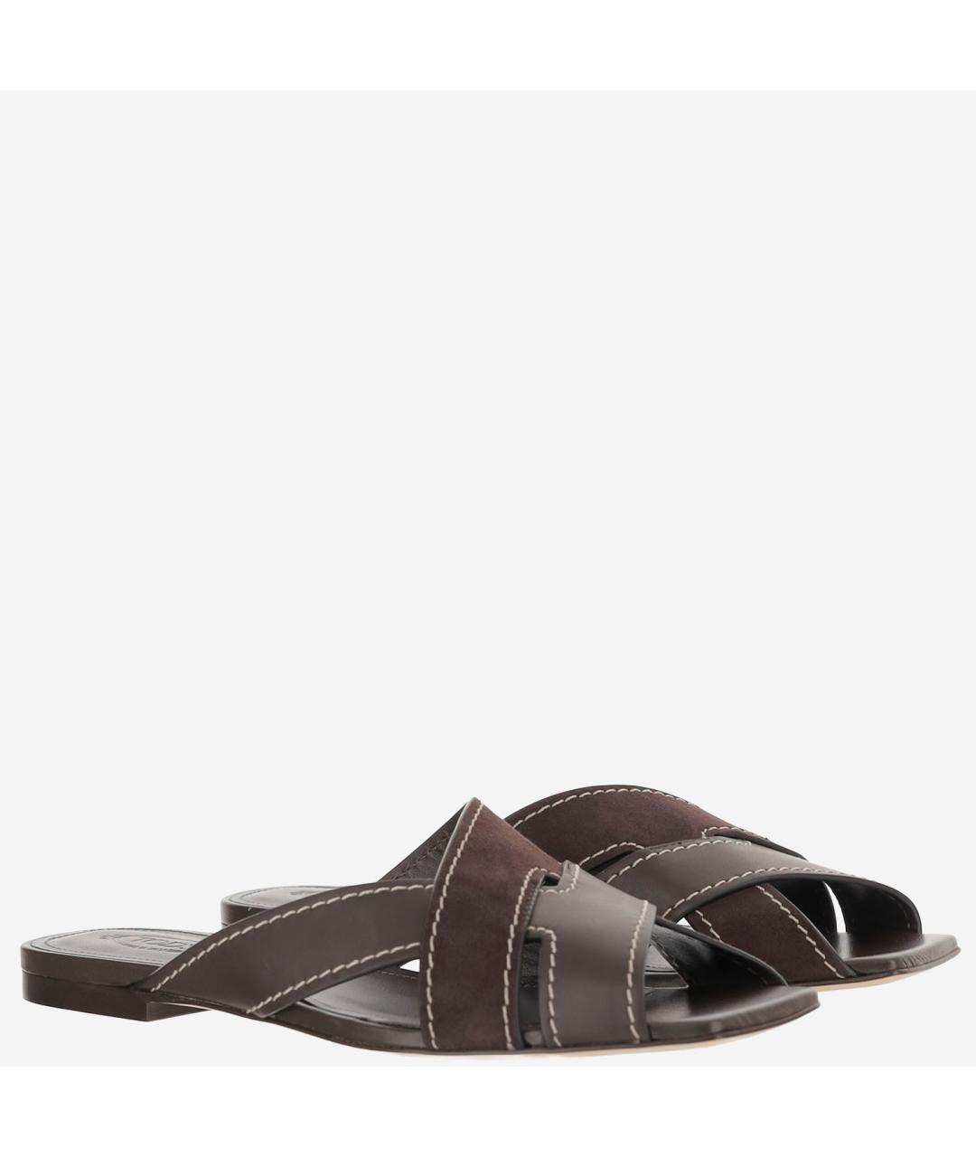 TOD'S Коричневые кожаные сандалии, фото 3