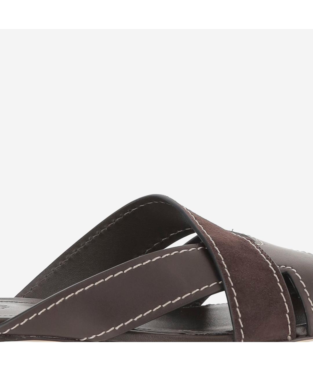 TOD'S Коричневые кожаные сандалии, фото 5