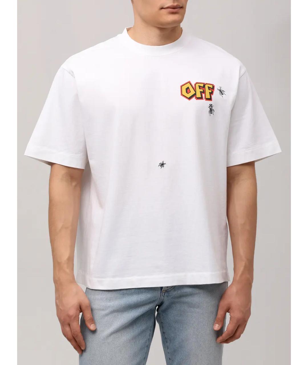 OFF-WHITE Белая хлопковая футболка, фото 3