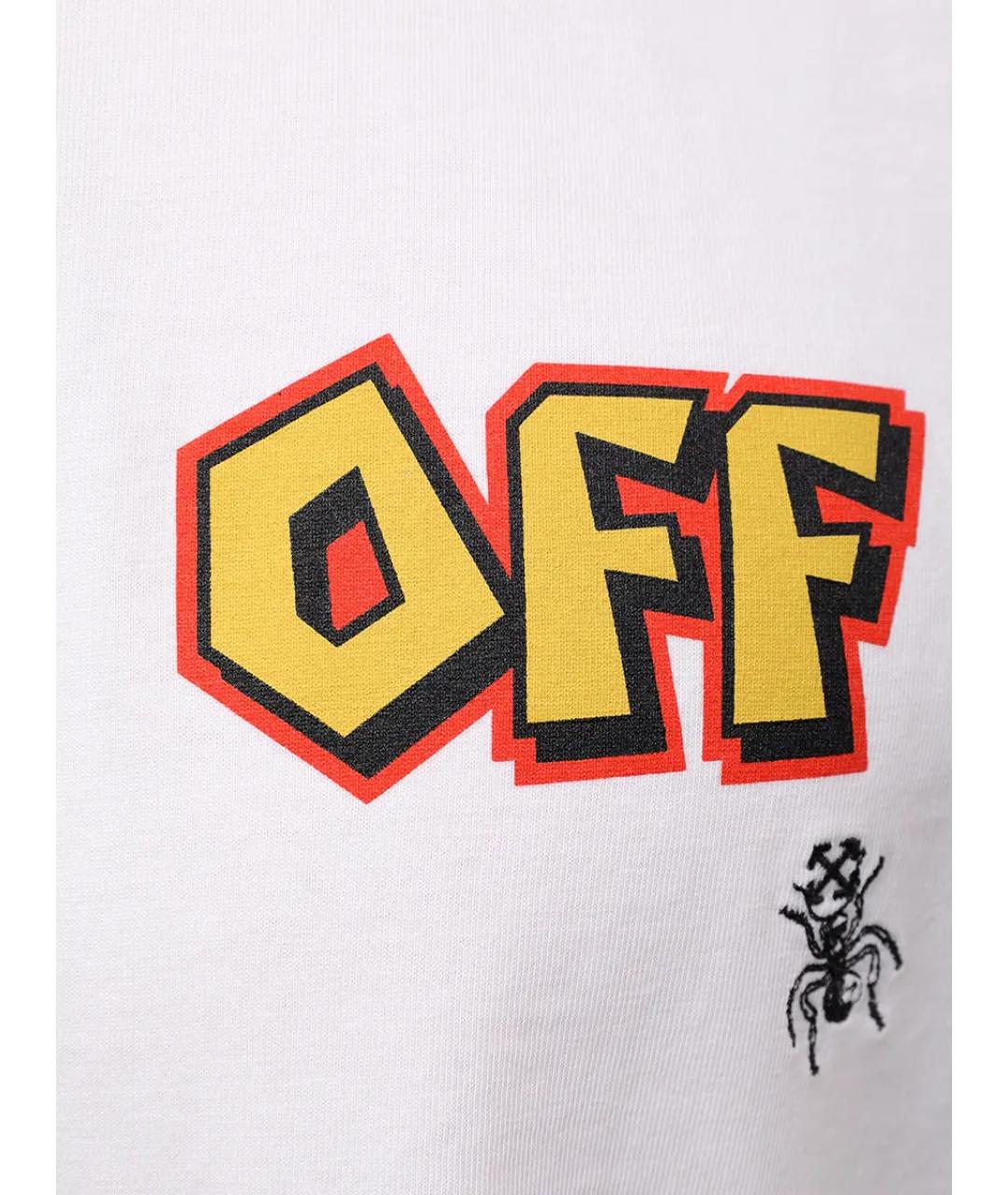 OFF-WHITE Белая хлопковая футболка, фото 5