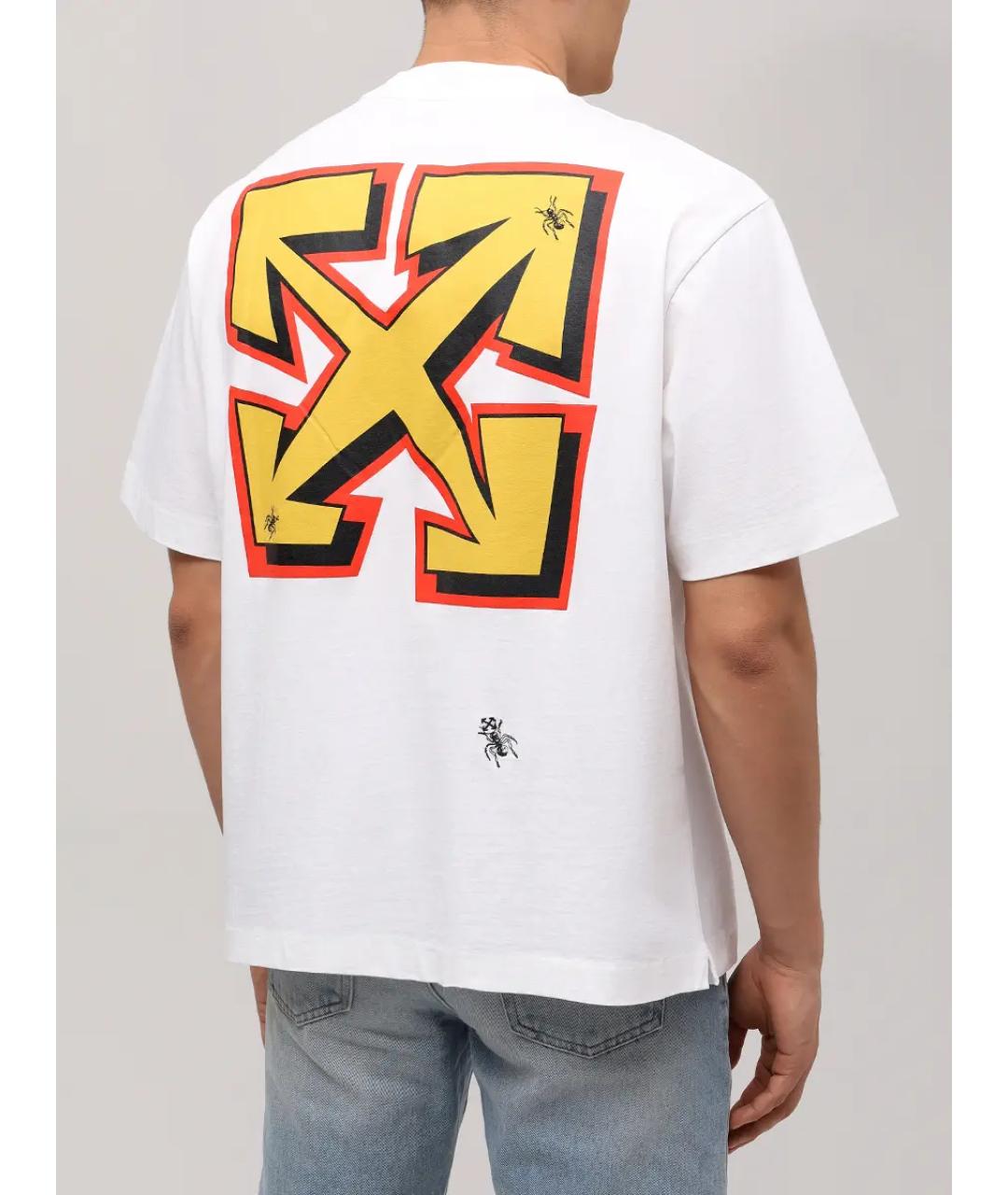 OFF-WHITE Белая хлопковая футболка, фото 2