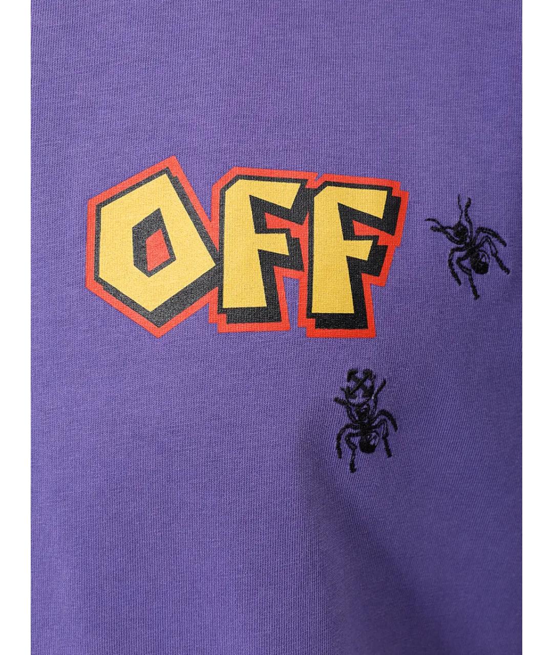 OFF-WHITE Фиолетовая хлопковая футболка, фото 6