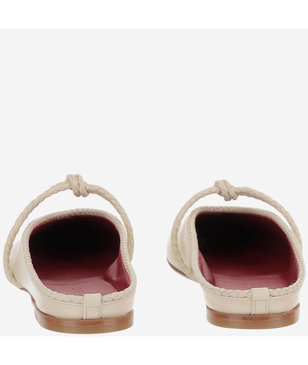 BOTTEGA VENETA Белые кожаные мюли, фото 4