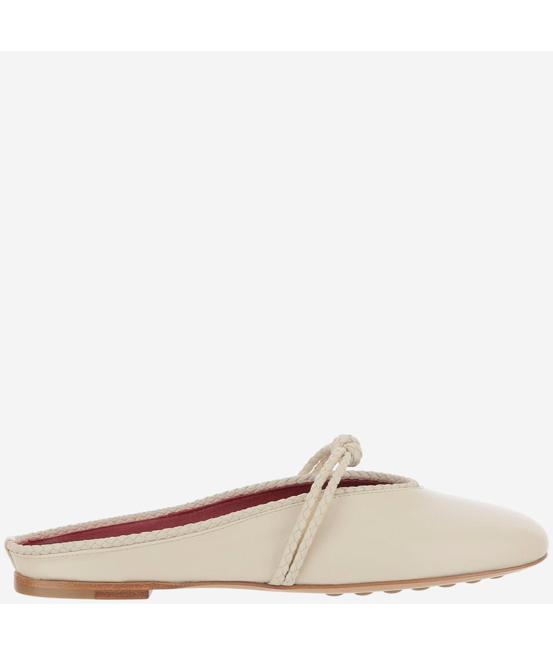 BOTTEGA VENETA Белые кожаные мюли, фото 6