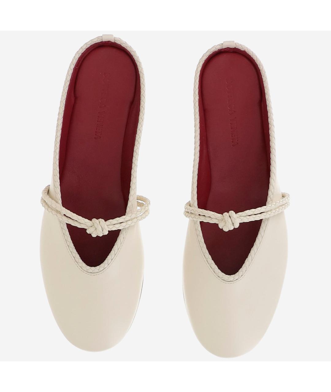 BOTTEGA VENETA Белые кожаные мюли, фото 2