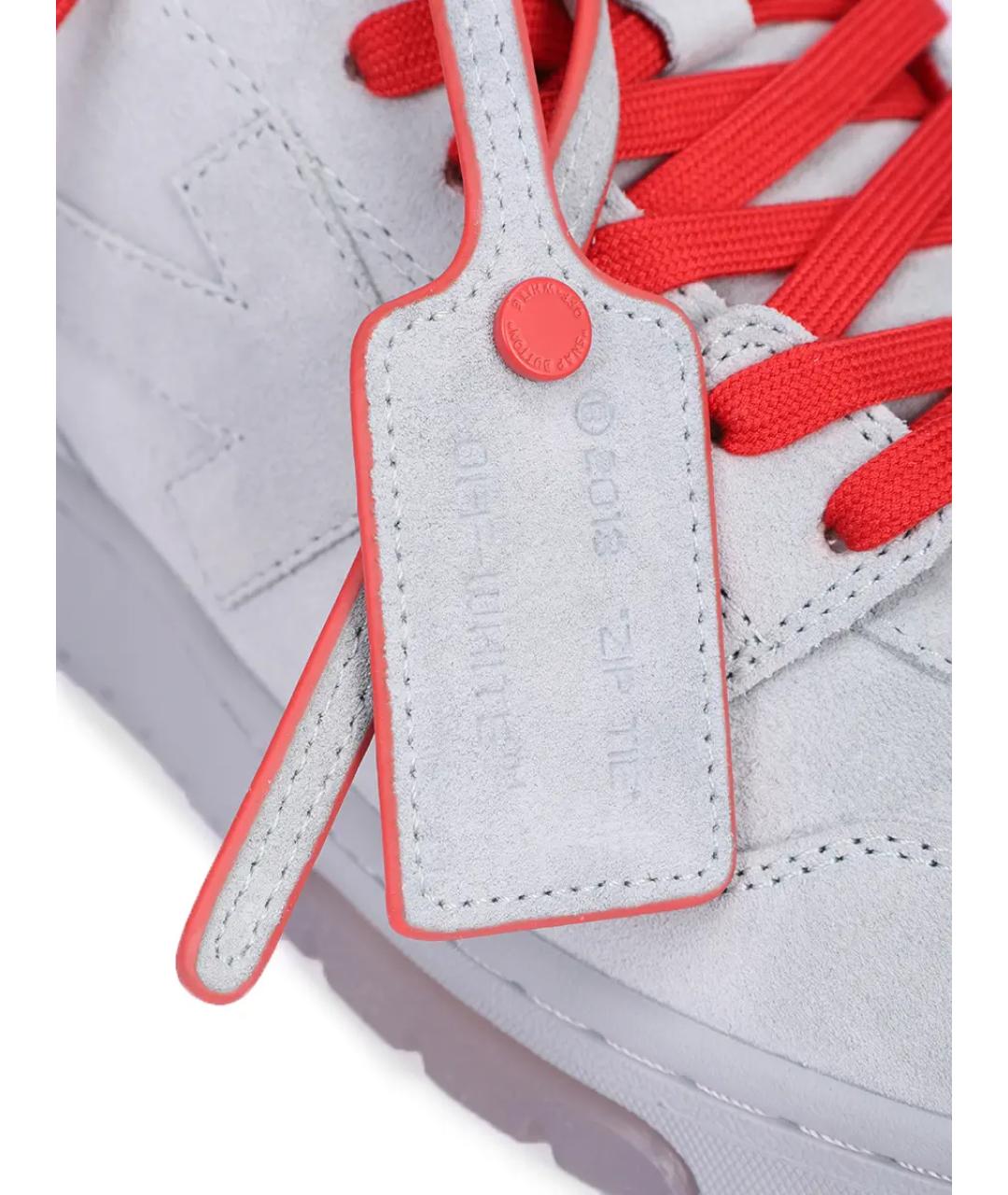 OFF-WHITE Серые кожаные низкие кроссовки / кеды, фото 5