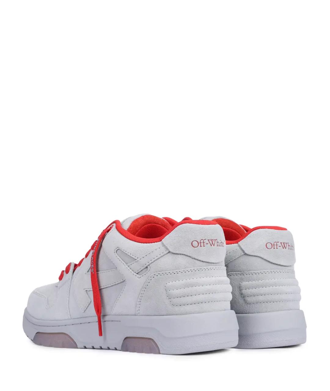 OFF-WHITE Серые кожаные низкие кроссовки / кеды, фото 4